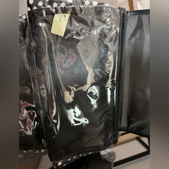 Kate Spade Makeup Travel Case 2 clear zipper compartments folds blue w… - Picture 13 of 16